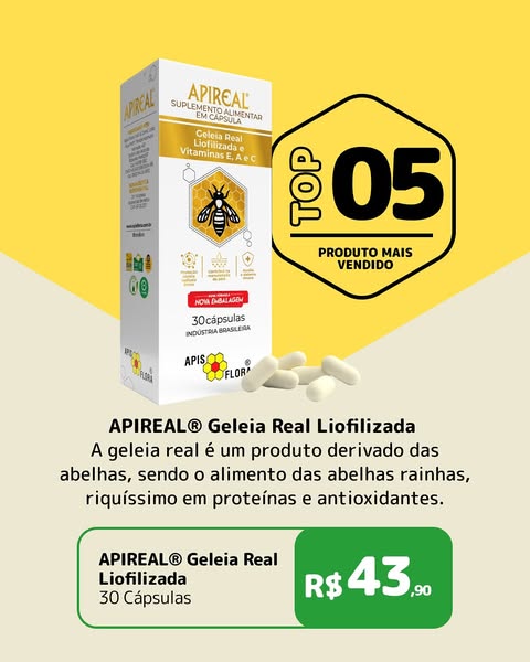 APIREAL Geleia Real, suplemento que responde para que serve a geleia real