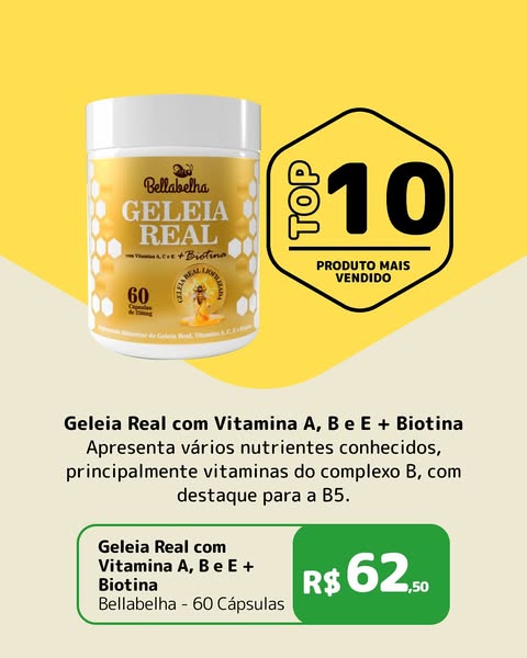 Geleia Real com Vitaminas e Biotina da Bellabelha