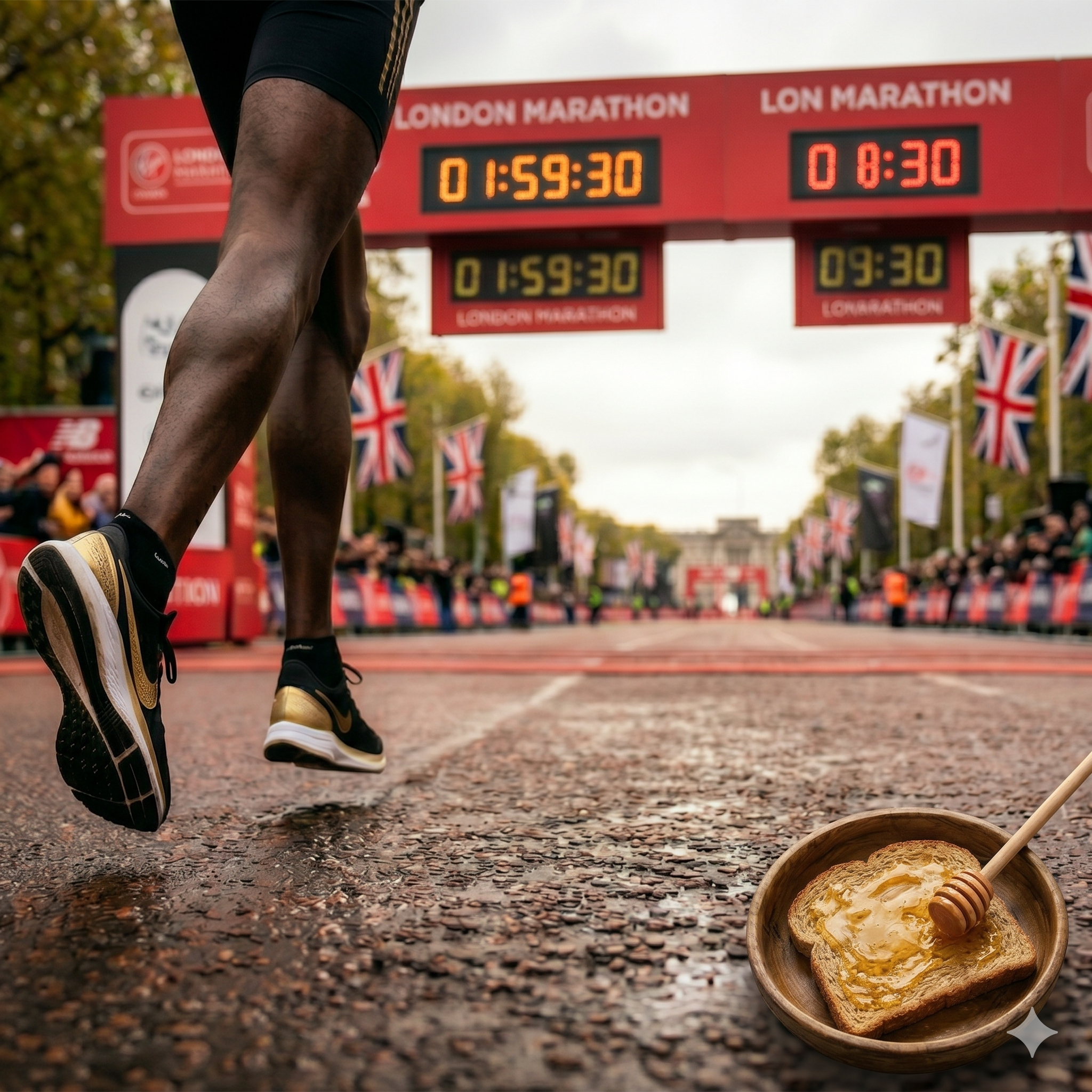Pão com mel fez parte da estratégia vencedora de Sawe para vencer a Maratona abaixo de 2h.
